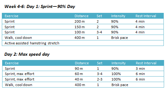 Sprint exercise routine